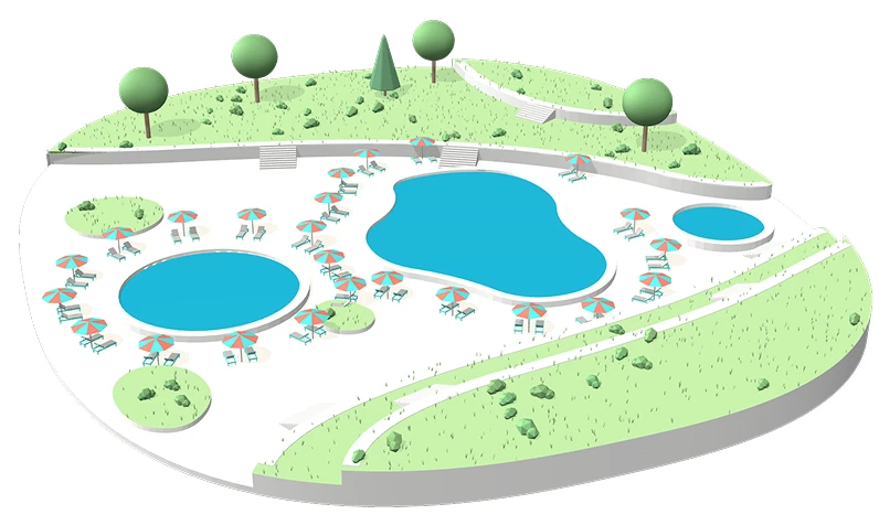 Pool area, 3D render