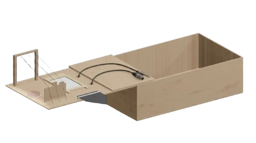 3D render of the resonant top sliding out of the cart